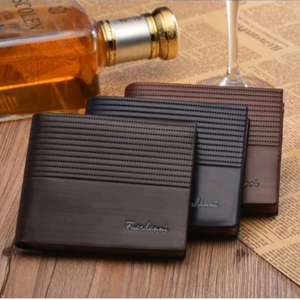 Mens wallet color Gift vegan leather Bi-fold